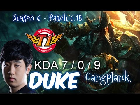 SKT T1 Duke GANGPLANK vs IRELIA TOP - Patch 6.15 KR Ranked | League of Legends