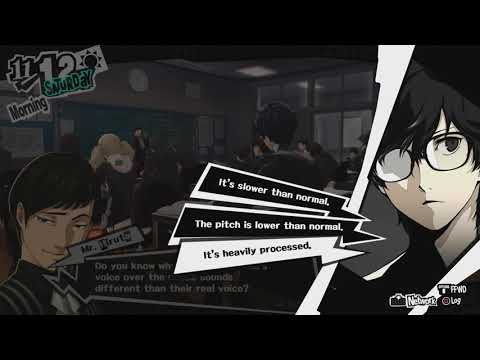 Persona 5 - 11/12: Mr Hiruta Class Pop Quiz: Phone Voice Is Different? "It's Heavily Processed"