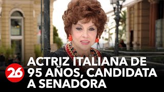 La actriz italiana Gina Lollobrígida candidata a Senadora