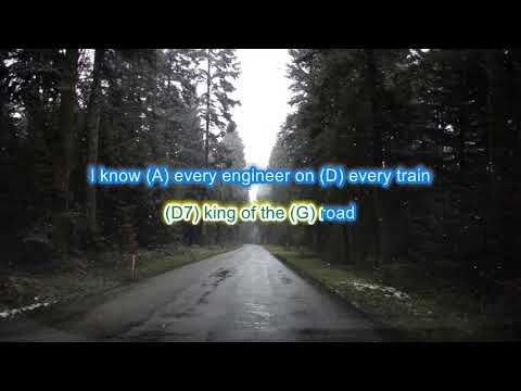 King of the Road by Jerry Lee Lewis play along with scrolling guitar chords and lyrics