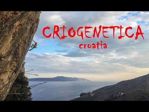 Free climbing amazing CRIOGENETICA line in Croatia