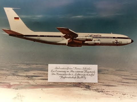 Flugbereitschaft BMVg mit der B707 übern Teich  IAD Shuttle 1991