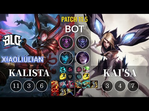 BLG xiaoliulian Kalista vs Kai'Sa Bot - KR Patch 11.5