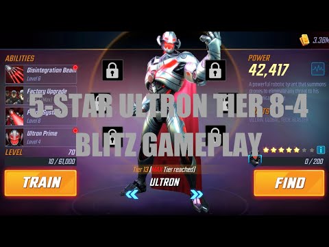 [Marvel Strike Force]Five Star Ultron Tier 8-4 Blitz Battle Gameplay