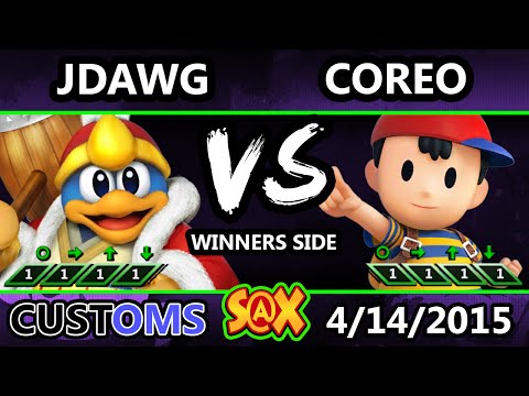 S@X Customs - Jdawg (DeDeDe) Vs. Coreo (Ness) SSB4 Tournament - Smash Wii U - Smash 4