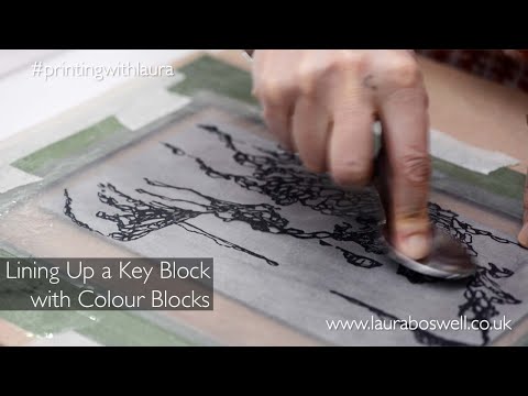 Woodblock with lino Ep.11 Lining Up a Key Block with Colour Blocks