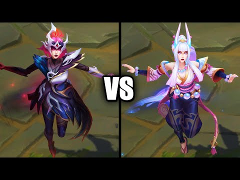 Coven Syndra vs Spirit Blossom Syndra Skins Comparison (League of Legends)