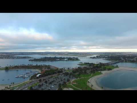 Skyview of Beaches & Sea Waves hitting the Beach