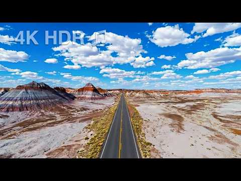 Scenic Drive Through Petrified Forest National Park (Arizona) | Full Drive | 4K HDR