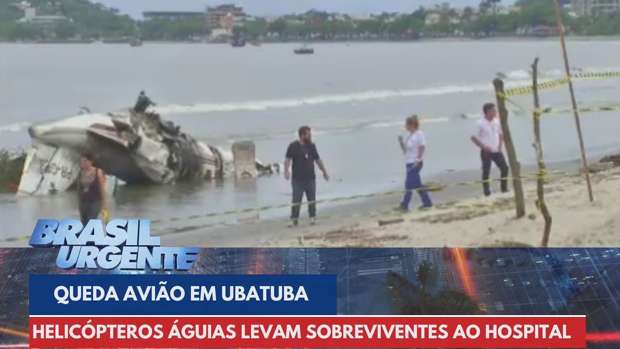 Queda de avião: helicópteros águias levam sobreviventes para hospital | Brasil Urgente