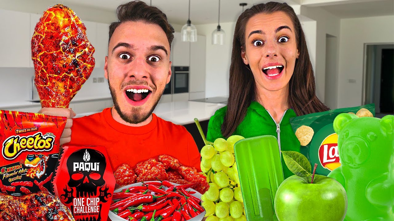 Eating Only Red & Green Food for 24 HOURS!