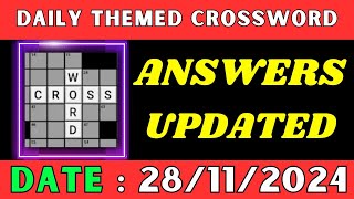 Daily Themed Crossword Puzzle Answers - Movie Thursdays November 28 2024