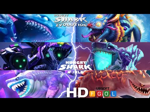 ALL NEW EVOLVED SHARKS TRAILER 2021 COMPILATION! - Hungry Shark Evolution vs Hungry Shark World
