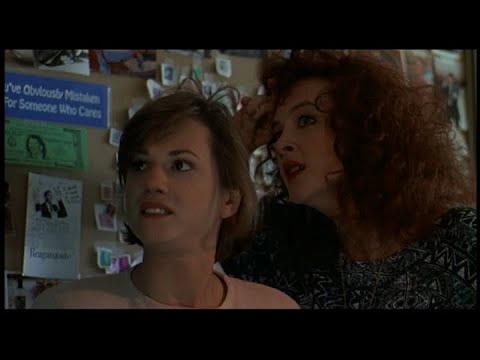 "Bobby Bobby Bobby" -- Holly Hunter, Joan Cusack, W. Hurt, A. Brooks, C. Clemenson in Broadcast News