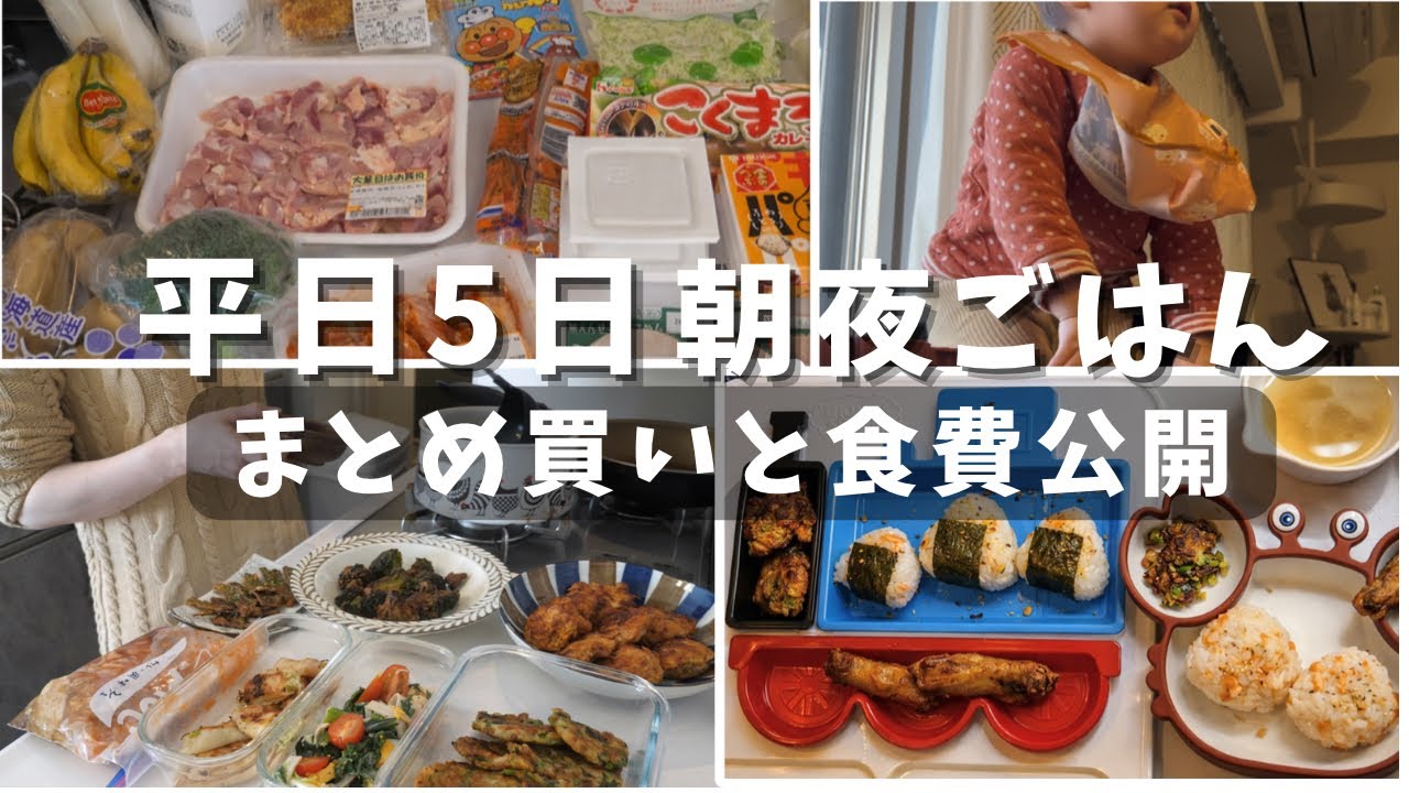 【食費公開】平日５日分をまわすまとめ買い＆作り置き｜野菜嫌い５日分献立【３歳１歳】