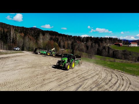 John Deere 6250R/6155R spreading manure // Samson SP15 - 4K