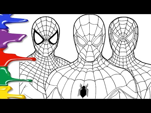 3 Versions Of Spiderman Coloring | New Spider-man Coloring Pages