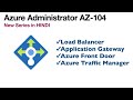 About Azure Load Balancers Traffic Manager Azure Front Door Azure AZ 104