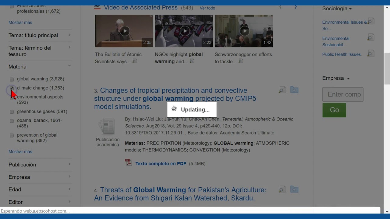 Búsqueda básica en EBSCOHost