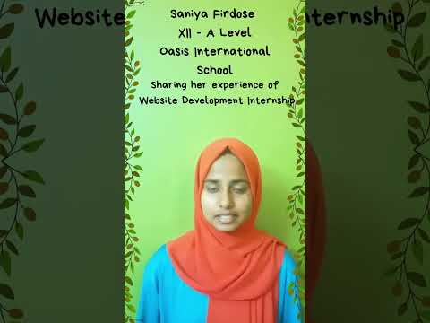 Saniya Firdose, sharing experience of her Website Development Internship at Geniushub.#internship
