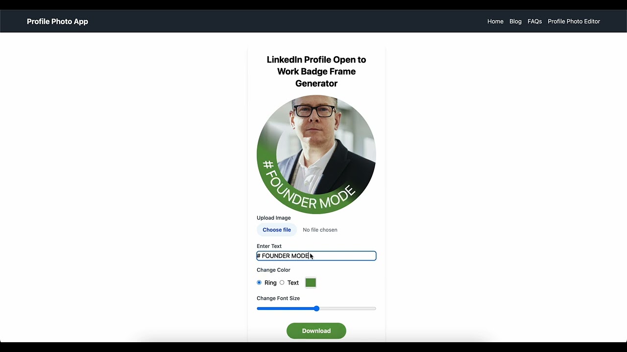 LinkedIn Profile Open to Work Badge Frame Generator | Profile Photo App