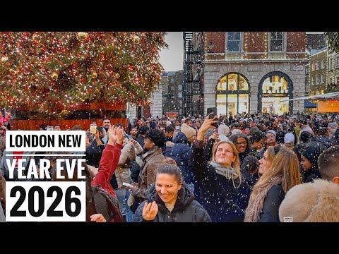 London City New Year’s Eve 2026 | London Winter Street Evening Tour | 4K HDR Virtual Walking Tour