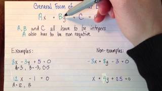 General form of a linear equation