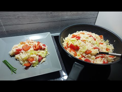 Leichte Reispfanne mit knackigem Gemüse 🥒 Schnell und lecker Rezept 🥒 Gemüsepfanne mit Reis