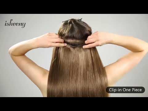 How to Apply  Isheeny Clip in One Piece Human Hair Extensions