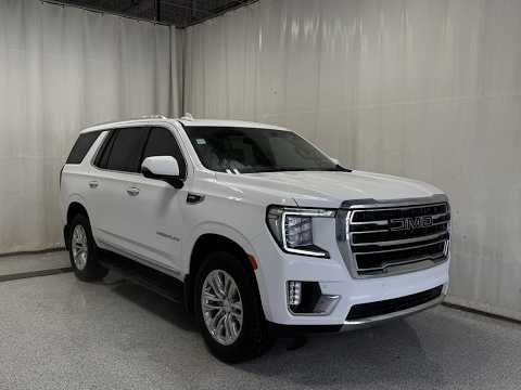 2023 GMC Yukon 4WD 4dr SLT in White for sale at Park Mazda in Sherwood Park, AB