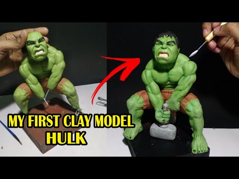 Sculpting HULK - Timelapse video (Polymer Clay Handmade)