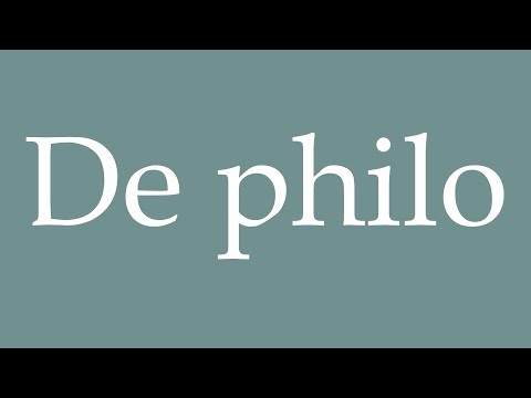 How to Pronounce ''De philo'' (Of philosophy) Correctly in French