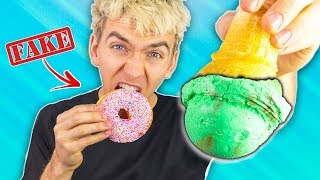 SQUISHY FOOD CHALLENGE!! (REAL VS FAKE)