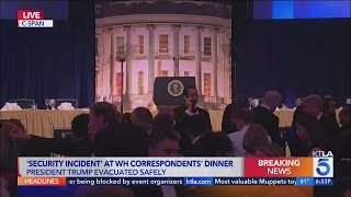 Trump evacuated after security incident at White House correspondents dinner