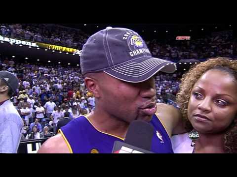 06 14 2009   NBA Finals Game 5   Lakers vs  Magic   Derek Fisher & Pau Gasol On Court Interviews