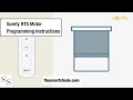 Somfy RTS Motor Initial Programming Instructions The Smart Shade