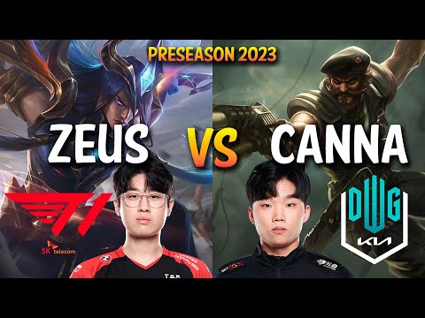 T1 Zeus vs DK Canna - YONE vs GANGPLANK Top - KR Ranked