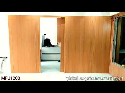 flush sliding door install  ! hidden sliding door ! MFU -1200 two way soft close ! Lamp by sugatsune