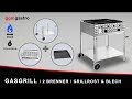 Gasgrill - 10 kW - 2 Brenner - inkl. mobilem Untergestell, Grillrost & Blech