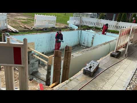 Poolbau Teil 4. Styroporsteine