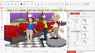 Cartoon Animator 4.5 six Characters pack | CT4 Props Pack | Cartoon Animator 5 location Pack