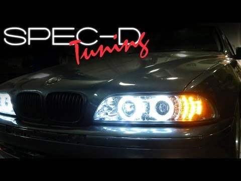 SPECDTUNING INSTALLATION VIDEO: 1997-2003 BMW 5 SERIES E39 PROJECTOR HEADLIGHTS CCFL