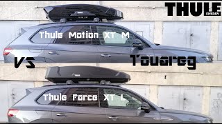 Roof rack bar THULE for Volkswagen Touareg Cargo Box Motion XT M vs Force XT L