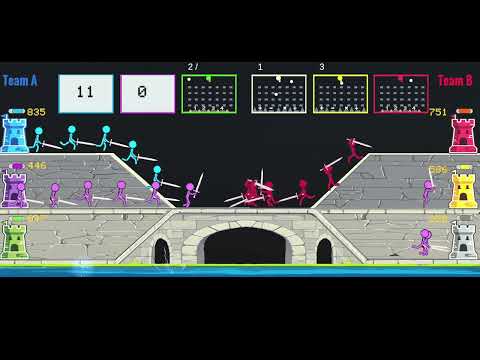 Stickman 3v3 Bridge Clash ~ Future Ages Battle Fight