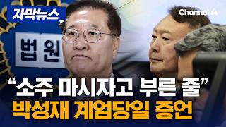 박성재 尹 소주 마시자고 부른 줄…계엄 몰랐다 [자막뉴스] / 채널A