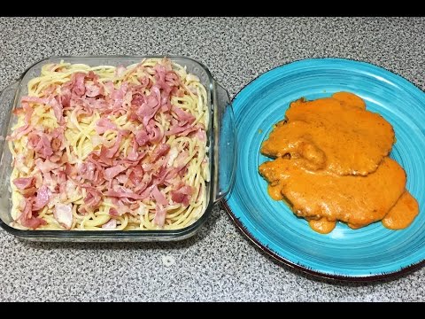 Chuletas en salsa de Chipotle y pasta