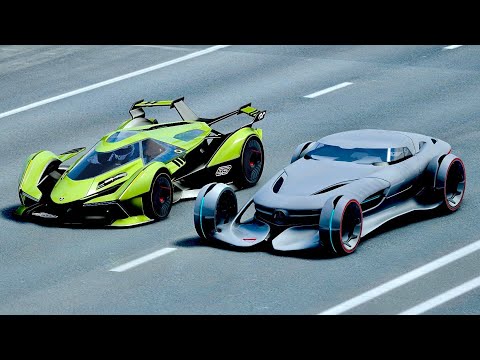 Lamborghini V12 Vision GT vs Mercedes Silver Arrow - Drag Race 20 KM