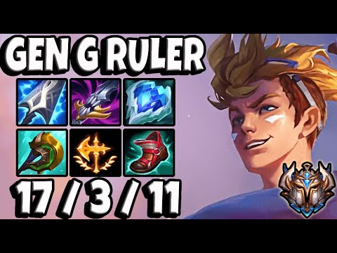 Ezreal vs Kindred ADC [ Gen G Ruler ] Korea Challenger Patch 11.17 ✅