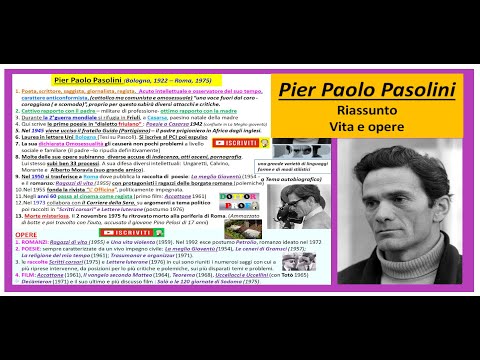 Pier Paolo Pasolini Vita e Opere riassunto