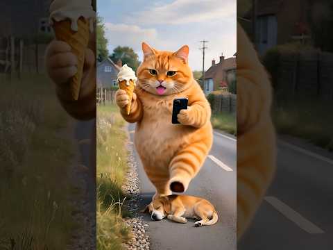 The orange cat is bad 😅😂 #cat #funny #funnycats #cute #ai #orangecat #قطط